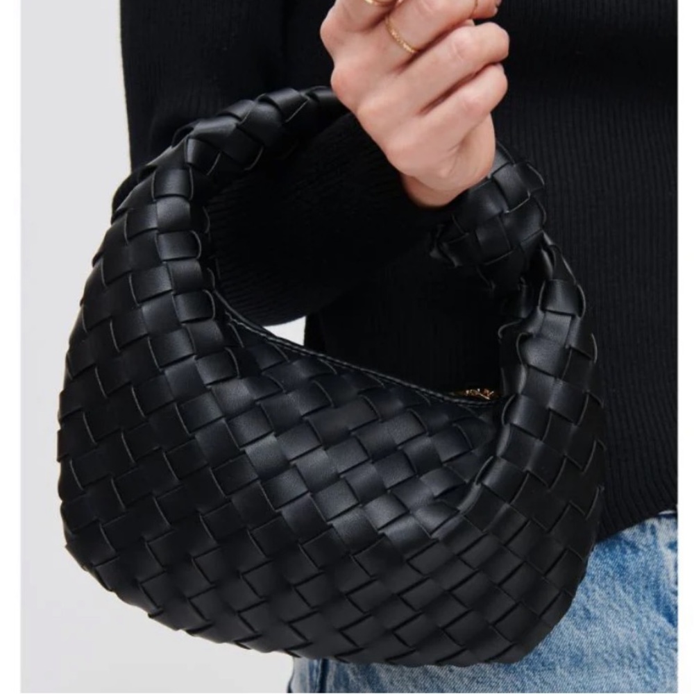 Black Woven Handbag